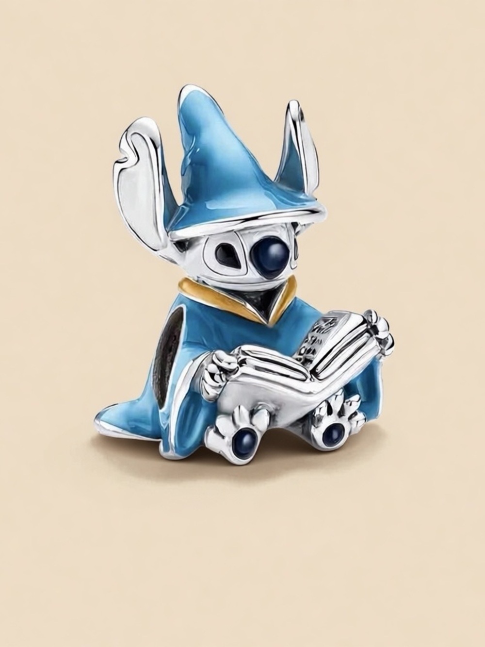 Sterling silver Blue Wizard Stitch Charm compatible with pandora